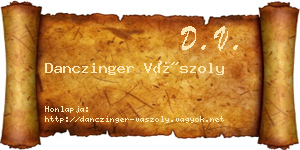 Danczinger Vászoly névjegykártya